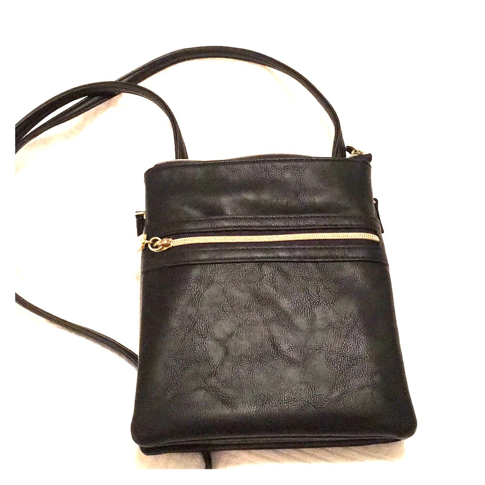 Black leather crossbody